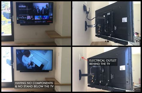 wall mounted tv plug height